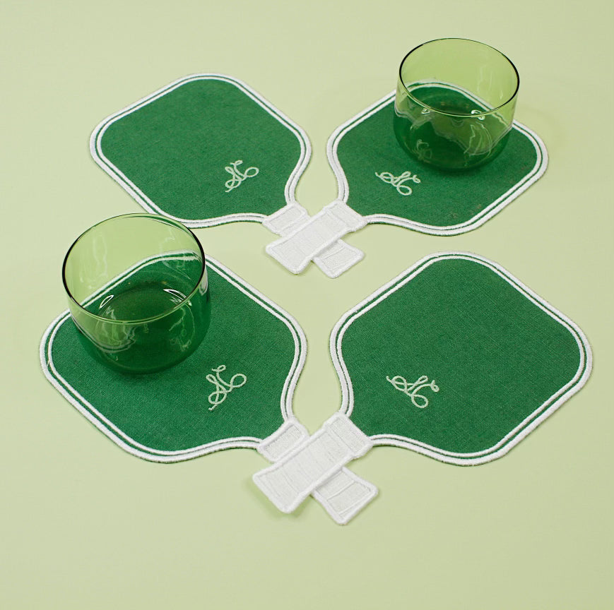 Set of 4 Linen Short Court Cocktail Napkins