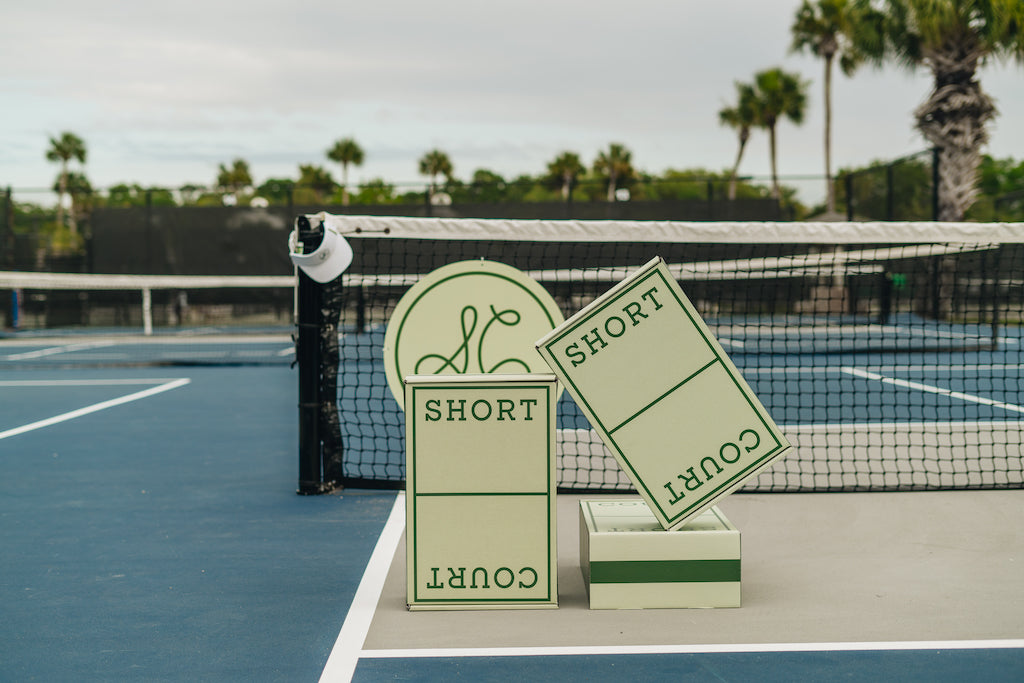 Beautiful pickleball paddles, eco-friendly and reusable water bottles. Perfect courtside towel. Shop Short Court for all your Pickleball essentials and give a gift box as the perfect started kit. Collection 1